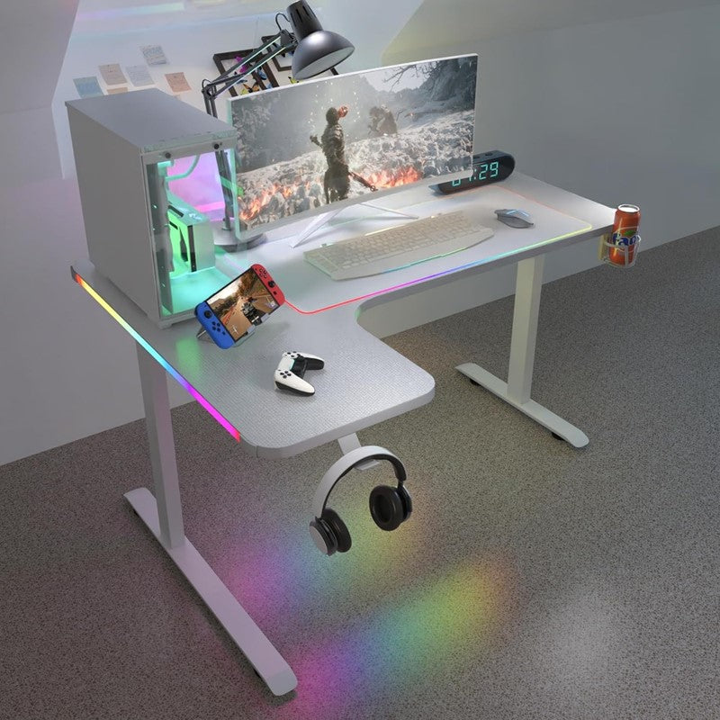 Royal RGB L Gaming Desk (Left Side) 140 x 60 x 100 cm - White Royal RGB L Gaming Desk (Left Side) 140 x 60 x 100 cm - White